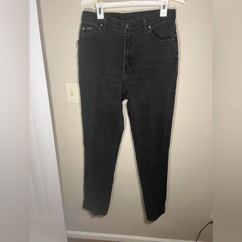 Vintage Riders Jeans Womens 14L Black Tapered High Rise Mom Denim